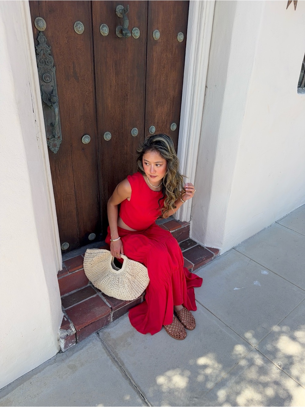 Selfie Leslie Red Maxi Skirt Two-Piece Set - Picture 3 of 5